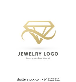 Logo design abstract diamond vector template. Illustration design of logotype business luxury jewelry symbol. Vector diamond accessories web icon.