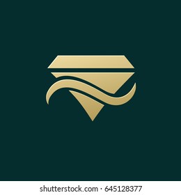 Logo design abstract diamond vector template. Illustration design of logotype business luxury jewelry symbol. Vector diamond accessories web icon.