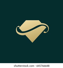 Logo design abstract diamond vector template. Illustration design of logotype business luxury jewelry symbol. Vector diamond accessories web icon.