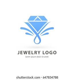 Logo design abstract diamond vector template. Illustration design of logotype business luxury jewelry symbol. Vector diamond accessories web icon.
