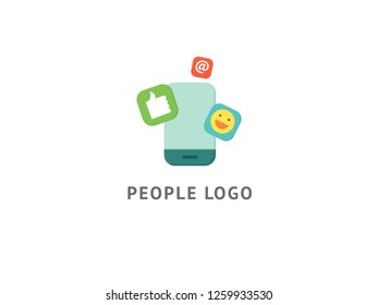 Logo design abstract digital technology vector template. Illustration design of logotype business web marketing. Vector smartphone web icon.