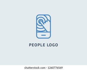 Logo design abstract digital technology vector template. Illustration design of logotype business web marketing. Vector smartphone web icon.