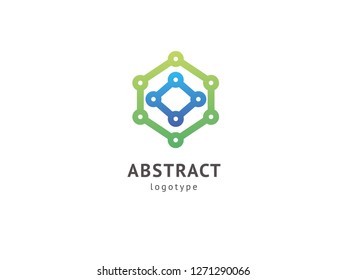 Logo design abstract digital technology vector template. Illustration design of logotype business web marketing. Vector mobile app web icon.