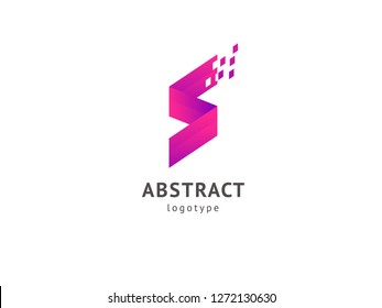 Logo design abstract digital technology vector template. Illustration design of logotype business web marketing. Vector mobile app web icon.