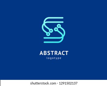 Logo design abstract digital technology vector template. Illustration design of logotype business web marketing. Vector mobile app web icon.