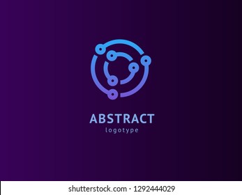 Logo design abstract digital technology vector template. Illustration design of logotype business web marketing. Vector mobile app web icon.