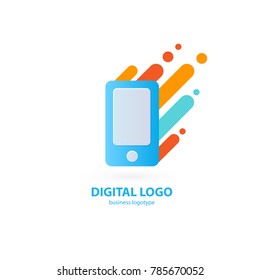 Logo design abstract digital technology vector template. Illustration design of logotype business web marketing. Vector mobile app web icon.
