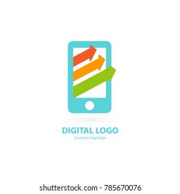 Logo design abstract digital technology vector template. Illustration design of logotype business web marketing. Vector mobile app web icon.