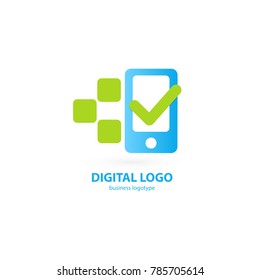 Logo design abstract digital technology vector template. Illustration design of logotype business web marketing. Vector mobile app web icon.