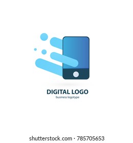 Logo design abstract digital technology vector template. Illustration design of logotype business web marketing. Vector mobile app web icon.
