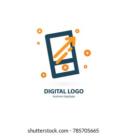 Logo design abstract digital technology vector template. Illustration design of logotype business web marketing. Vector mobile app web icon.