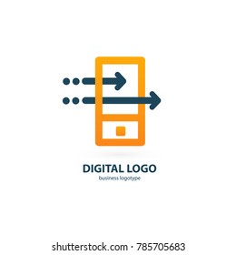 Logo design abstract digital technology vector template. Illustration design of logotype business web marketing. Vector mobile app web icon.