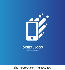 Logo design abstract digital technology vector template. Illustration design of logotype business web marketing. Vector mobile app web icon.