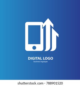 Logo design abstract digital technology vector template. Illustration design of logotype business web marketing. Vector mobile app web icon.