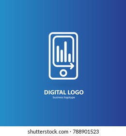 Logo design abstract digital technology vector template. Illustration design of logotype business web marketing. Vector mobile app web icon.