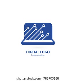 Logo design abstract digital technology vector template. Illustration design of logotype business web marketing. Vector computer web icon.