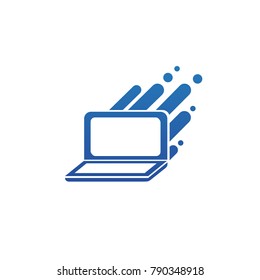 Logo design abstract digital technology vector template. Illustration design of logotype business web marketing. Vector computer web icon.