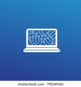 Logo design abstract digital technology vector template. Illustration design of logotype business web marketing. Vector computer web icon.