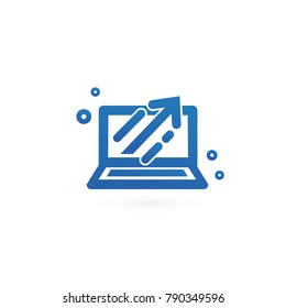 Logo design abstract digital technology vector template. Illustration design of logotype business web marketing. Vector computer web icon.