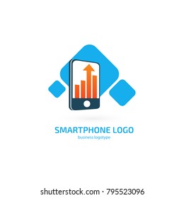 Logo design abstract digital technology vector template. Illustration design of logotype business web marketing. Vector smartphone web icon.