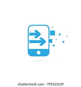 Logo design abstract digital technology vector template. Illustration design of logotype business web marketing. Vector smartphone web icon.