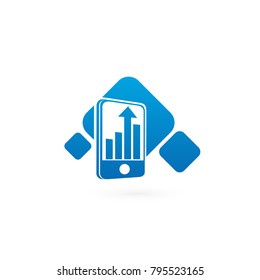 Logo design abstract digital technology vector template. Illustration design of logotype business web marketing. Vector smartphone web icon.