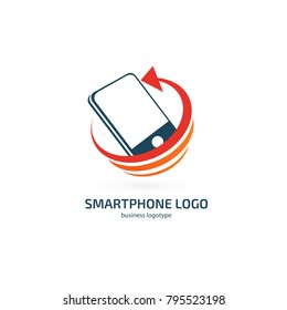 Logo design abstract digital technology vector template. Illustration design of logotype business web marketing. Vector smartphone web icon.