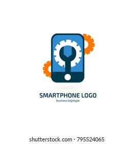 Logo design abstract digital technology vector template. Illustration design of logotype business web marketing. Vector smartphone web icon.