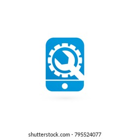 Logo design abstract digital technology vector template. Illustration design of logotype business web marketing. Vector smartphone web icon.
