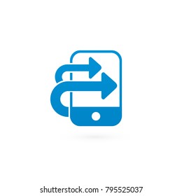 Logo design abstract digital technology vector template. Illustration design of logotype business web marketing. Vector smartphone web icon.