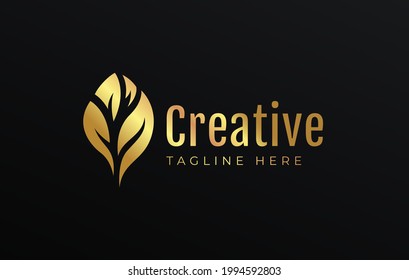 Diseño del logotipo de la forma de salida abstracta elegante. Plantilla de diseño de líneas de arte con logotipo moderno