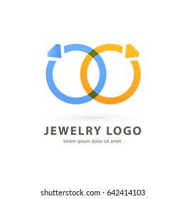 Logo design abstract engagement vector template. Illustration design of logotype business luxury jewelry symbol. Vector diamond ring line web icon.