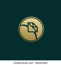 Logo design abstract engagement vector template. Illustration design of logotype business luxury jewelry symbol. Vector diamond ring line web icon.
