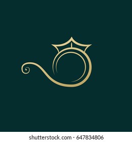 Logo design abstract engagement vector template. Illustration design of logotype business luxury jewelry symbol. Vector diamond ring web icon.