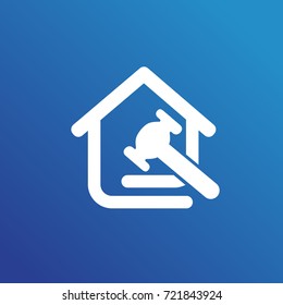 Logo design abstract home repair vector template. Illustration design of logotype business spanner symbol. Vector web work tool and house icon.