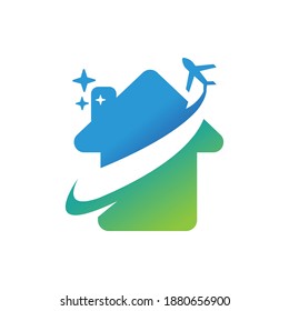 logo design of abstract home travel. suitable for your business, company, etc. a unique, exclusive, elegant, professional, clean, simple, modern logo. It would be perfect for your company.