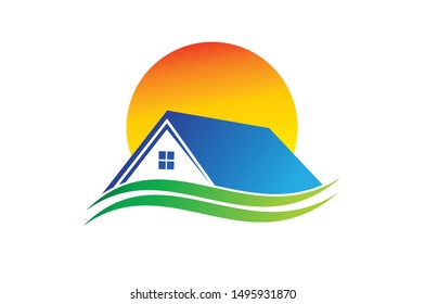 Logo design abstract house vector template. Illustration design of business logotype abstract building simple sign