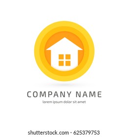 Logo design abstract house vector template. Illustration design of business logotype abstract building simple sign