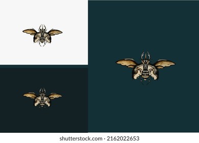 logo design of abstract insect vector