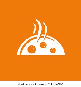 Logo design abstract italian food vector template. Illustration design of logotype pizza symbol. Vector pizza slice with cheese, salami, mushrooms, tomato and pepperoni.