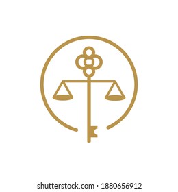 logo design of abstract law with key. suitable for your business, company, etc. a unique, exclusive, elegant, professional, clean, simple, modern logo. It would be perfect for your company.