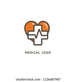 Logo design abstract medical vector template. Illustration design of logotype cross health symbol, people care sign.
