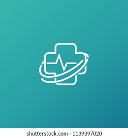 Logo design abstract medical vector template. Illustration design of logotype cross health symbol, people care sign.