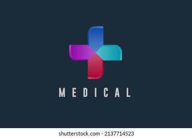 Diseño de logotipo plantilla de vector médico abstracto. Ilustración de diseño de logotipo cruzado símbolo de salud.