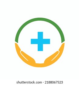 Logo design abstract medical vector template. Illustration design of logotype cross health symbol, people care sign.
