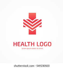 Logo design abstract medical vector template. Illustration design of logotype cross health symbol 