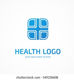 Logo design abstract medical vector template. Illustration design of logotype cross health symbol 