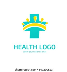 Logo design abstract medical vector template. Illustration design of logotype cross health symbol 
