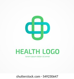 Logo design abstract medical vector template. Illustration design of logotype cross health symbol 