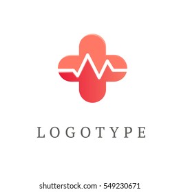 Logo design abstract medical vector template. Illustration design of logotype cross health symbol 